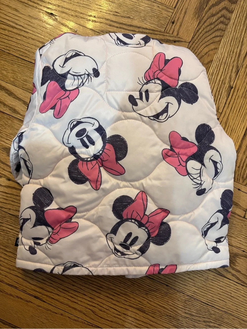 GAP Girls' Minnie Mouse Pink Hooded Puffer Jacket